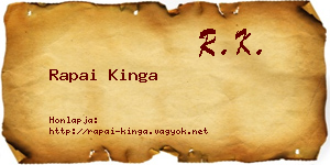 Rapai Kinga névjegykártya