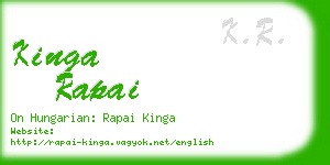 kinga rapai business card